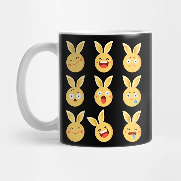 Cute and Easter Bunny Emoji Tee 2018 Easter Day by CarleyMichaels